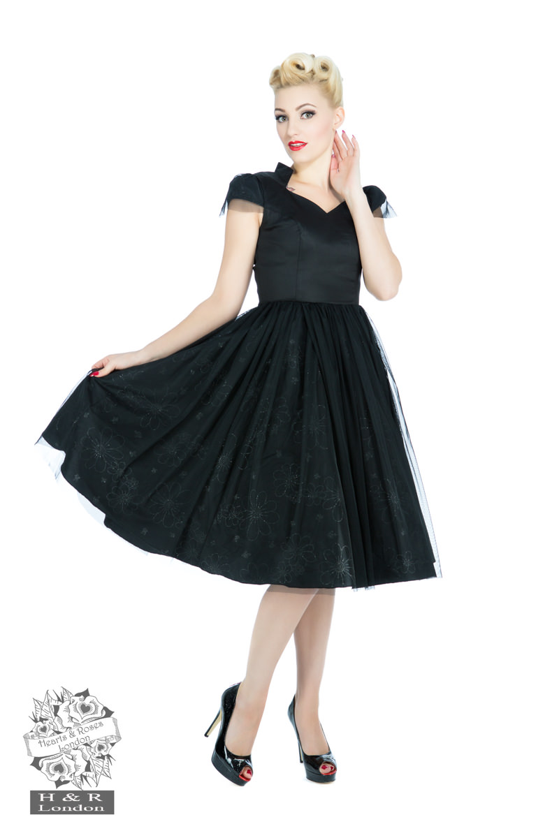 Black Satin Evening Prom Dress